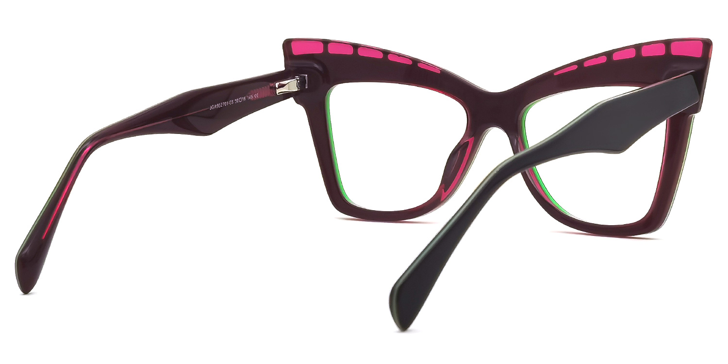 Abdoul Cateye Dark-Red Glasses | ZEELOOL Canada3