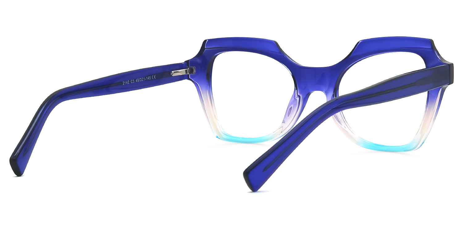 Caamir Geometric Blue Glasses3
