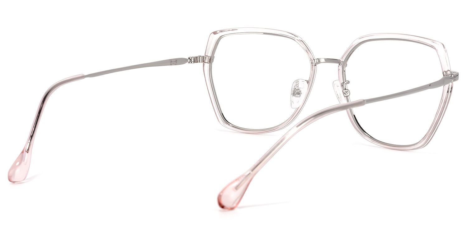 Noemi Geometric Pink-Silver Glasses | ZEELOOL Canada4