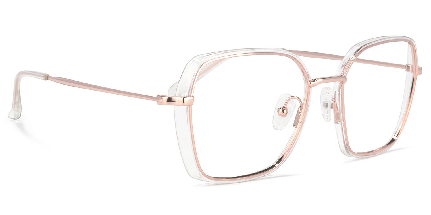Natalee Square Rose-Gold Glasses | ZEELOOL Canada2