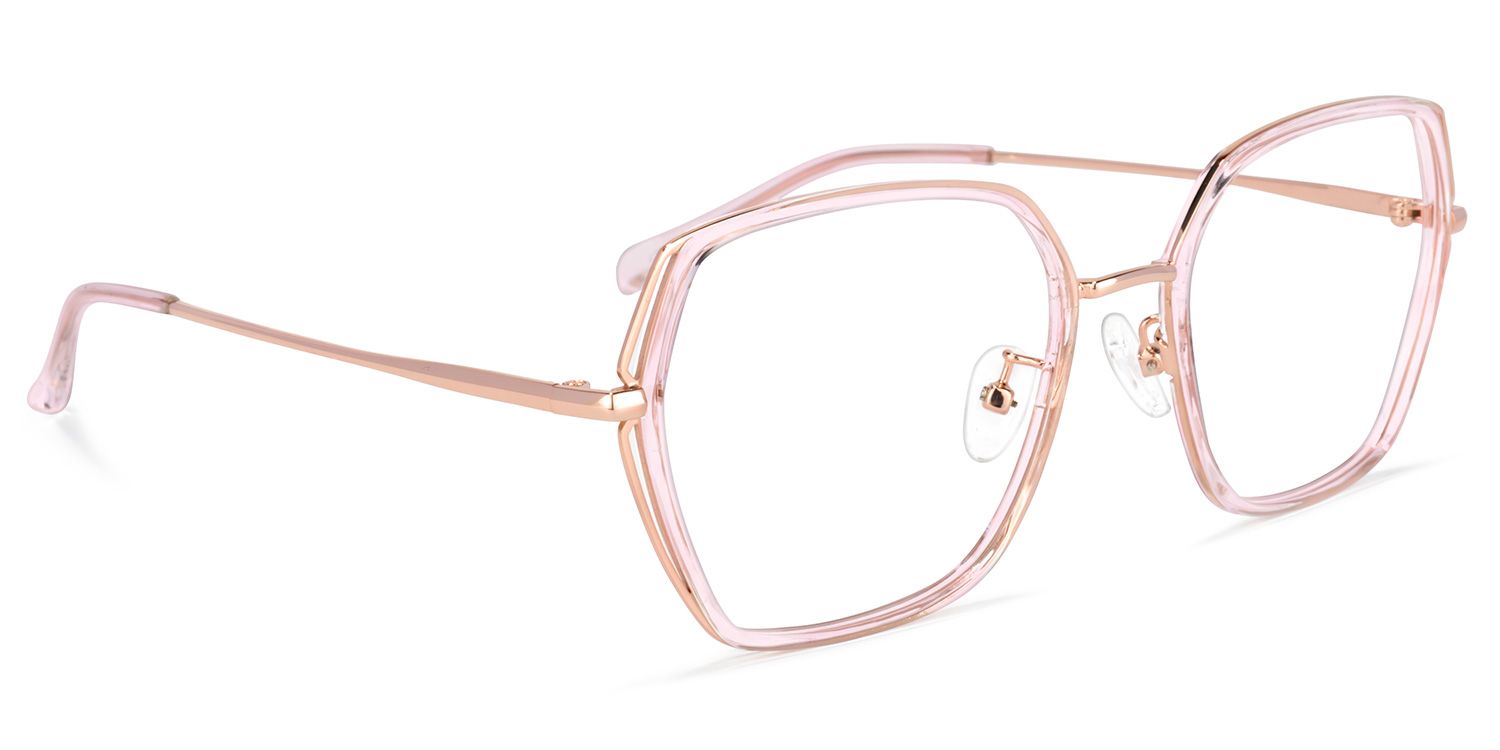 Odessa Geometric Pink Glasses | ZEELOOL Canada2