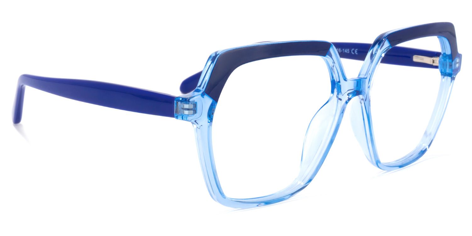 Norah Geometric Light-Blue Glasses | ZEELOOL Canada2