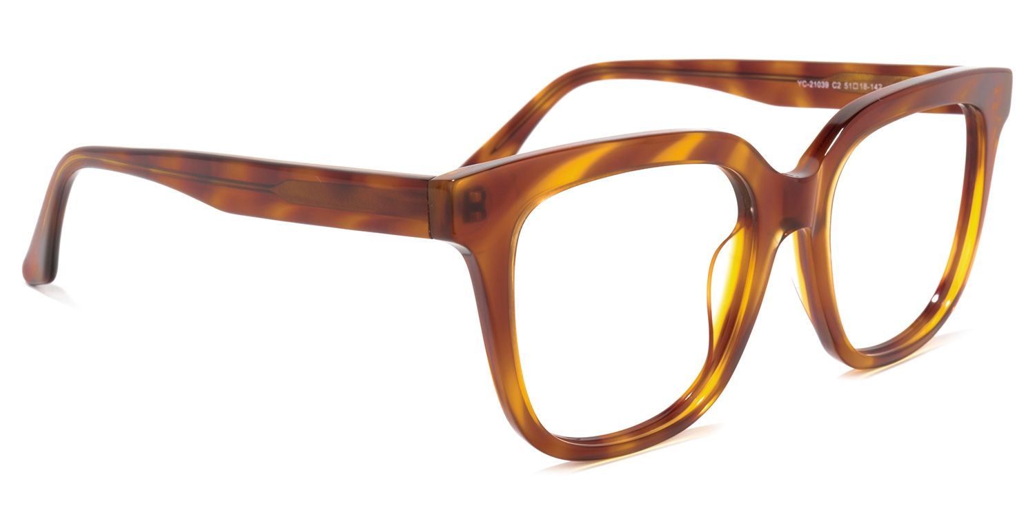 Quiana Square Yellow-Tortoise Glasses | ZEELOOL Canada2