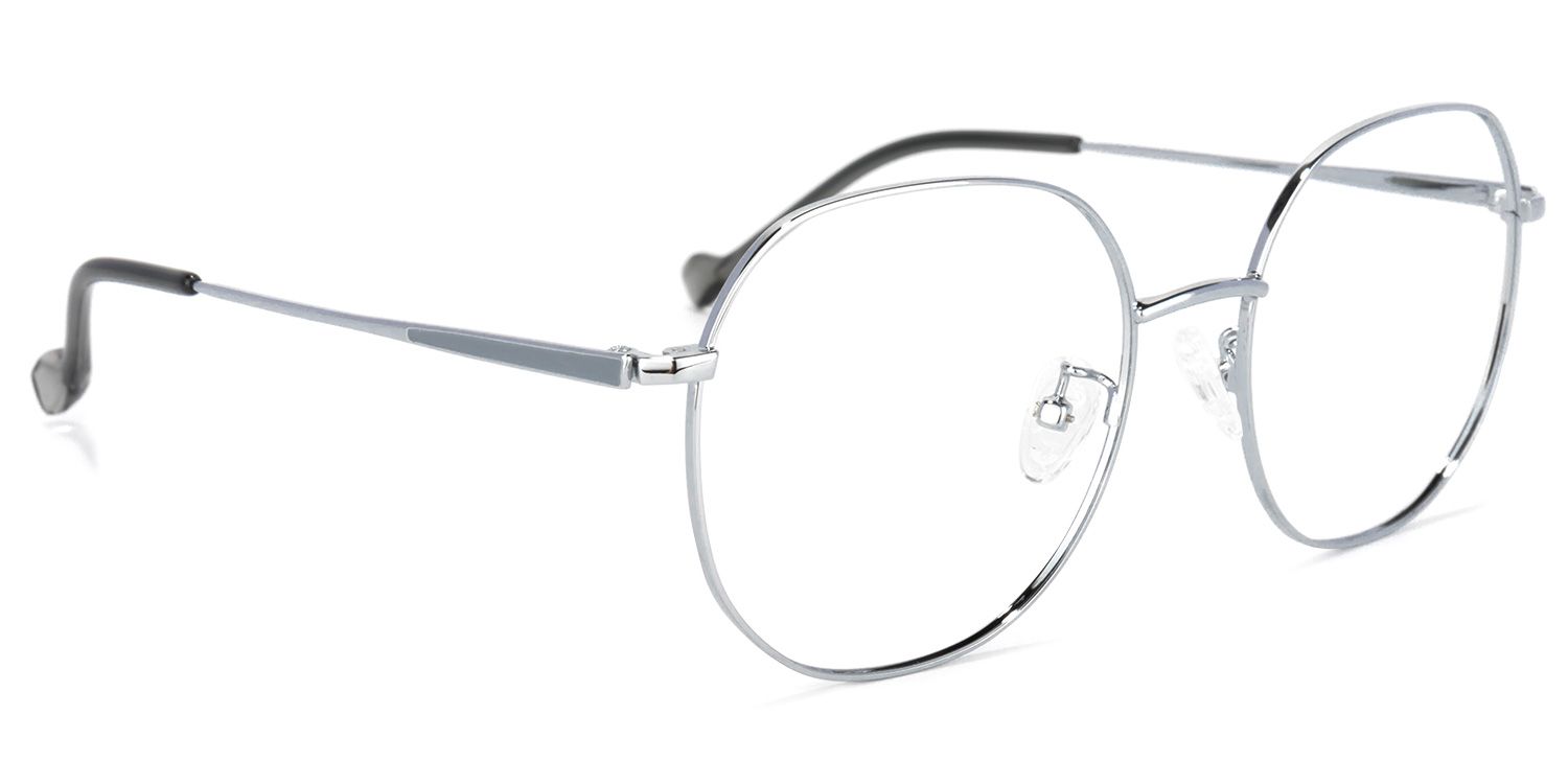 Qusay Round Silver Glasses | ZEELOOL Canada2
