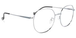 Qusay Silver Round Glasses2