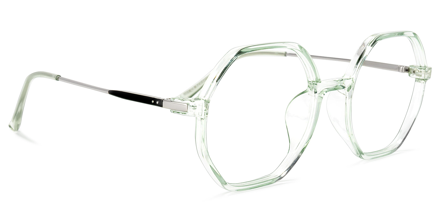Tanner Geometric Light-Green Glasses | ZEELOOL Canada2