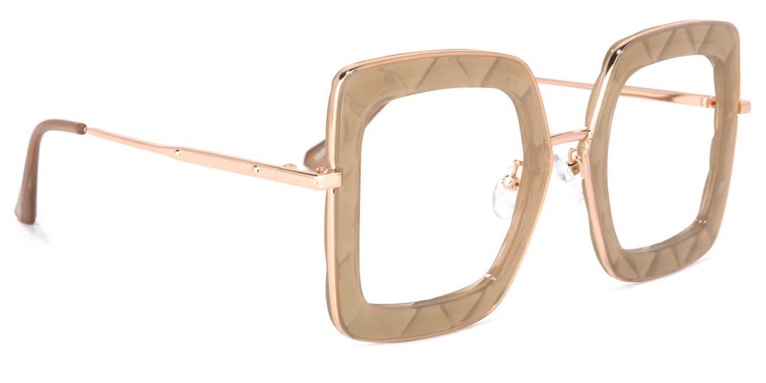 Tucker Square Beige Glasses | ZEELOOL Canada2