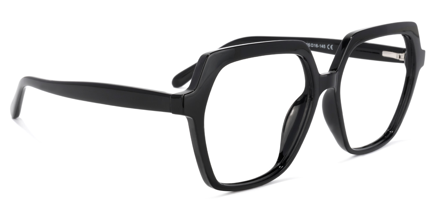 Norah Geometric Black Glasses2