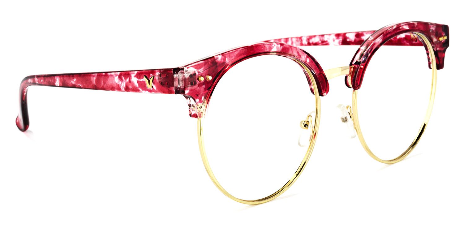Tatiana Browline Red-Floral Glasses | ZEELOOL Canada2