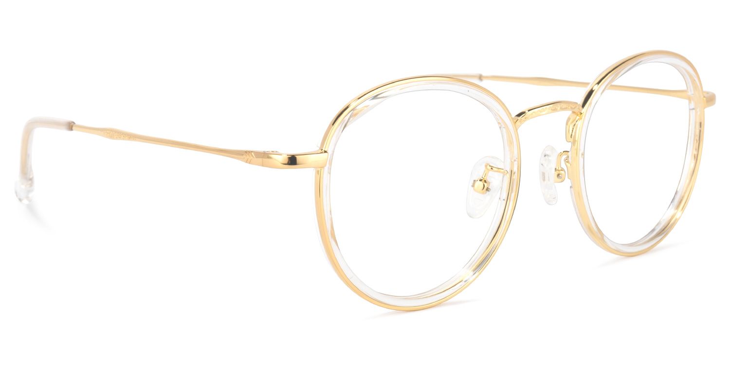 Yahya Round Gold-Clear Glasses | ZEELOOL Canada2