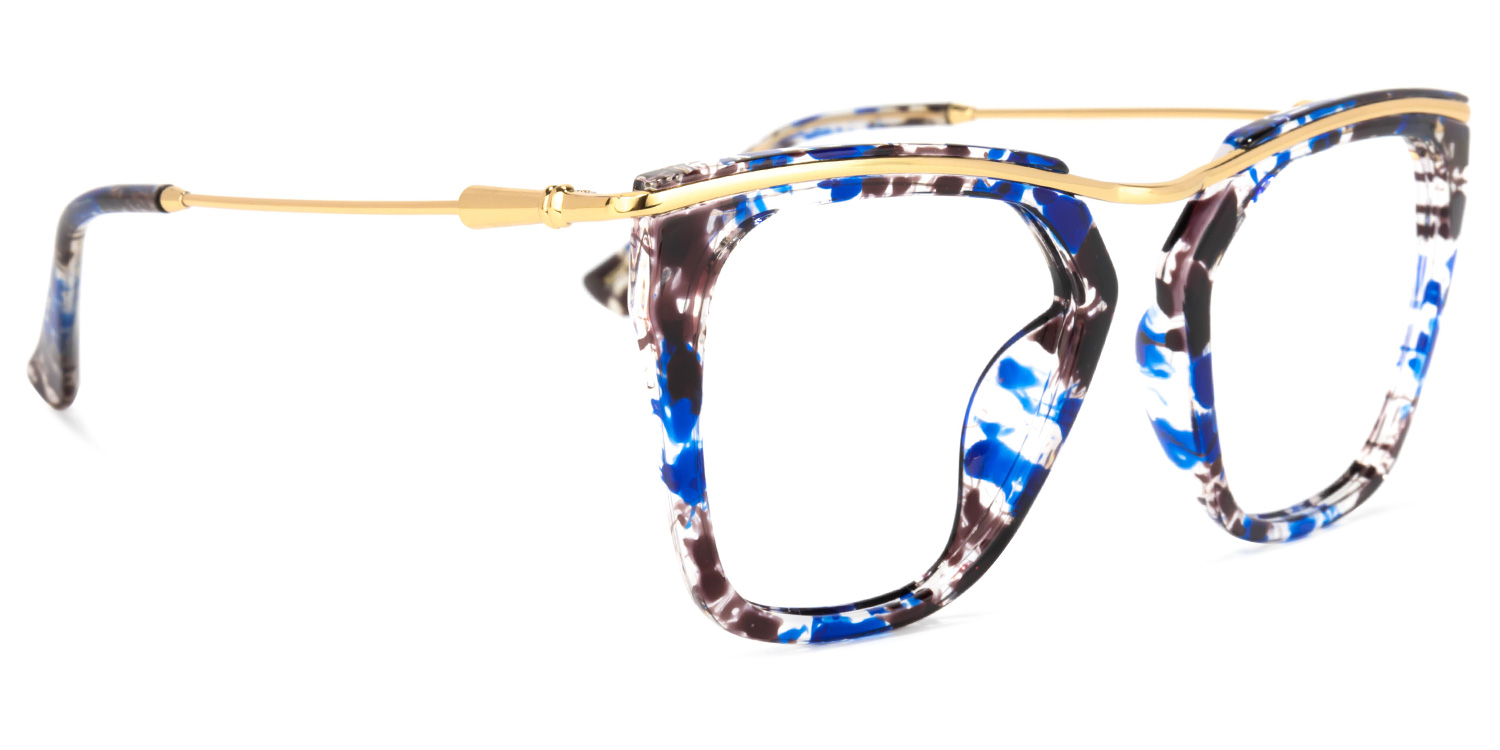 Yadiel Geometric Blue-Floral Glasses | ZEELOOL Canada5