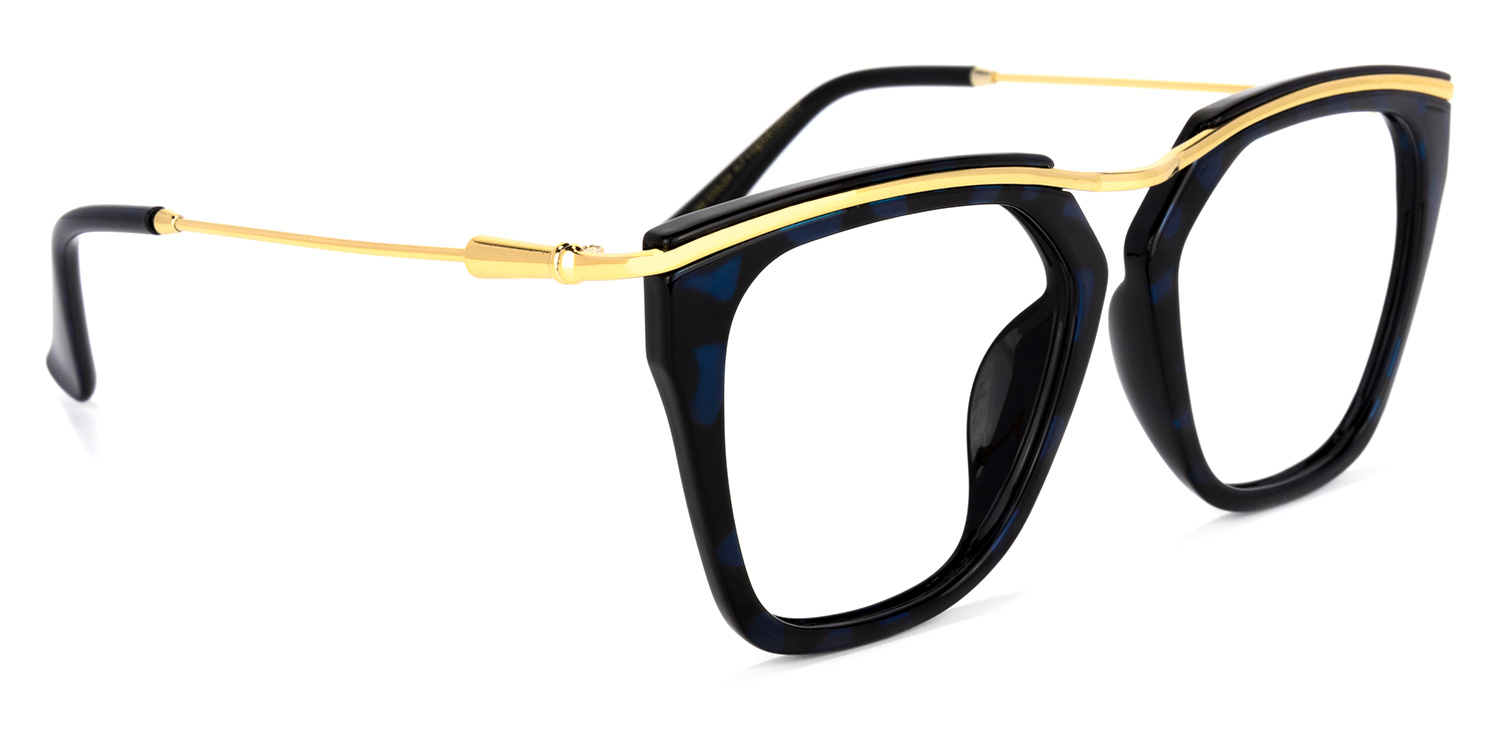 Yadiel Geometric Black-Blue Glasses | ZEELOOL Canada2
