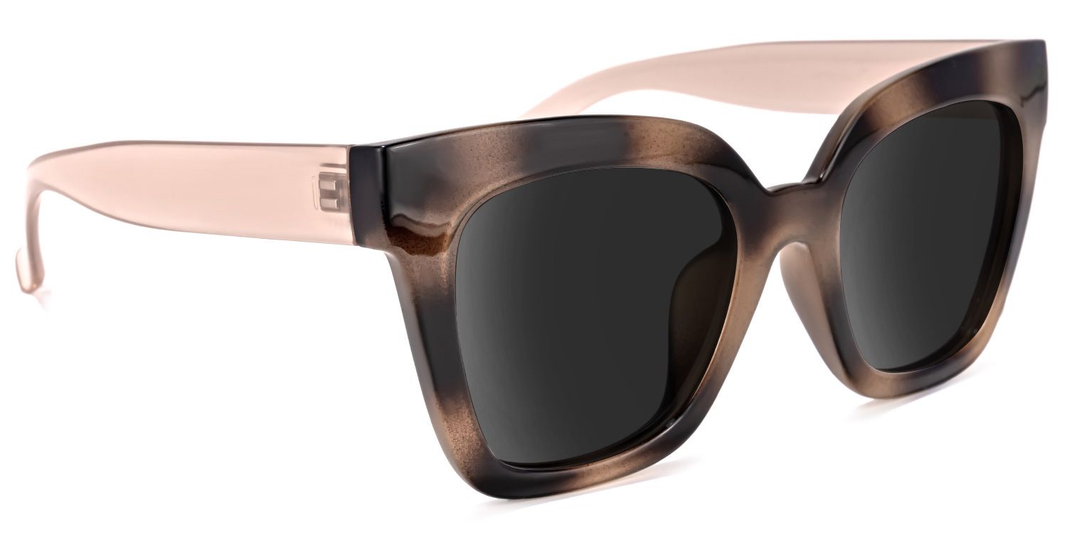 Malcolm Square Sunglasses with Tr90 Burnt-Umber Frames | ZEELOOL CA3