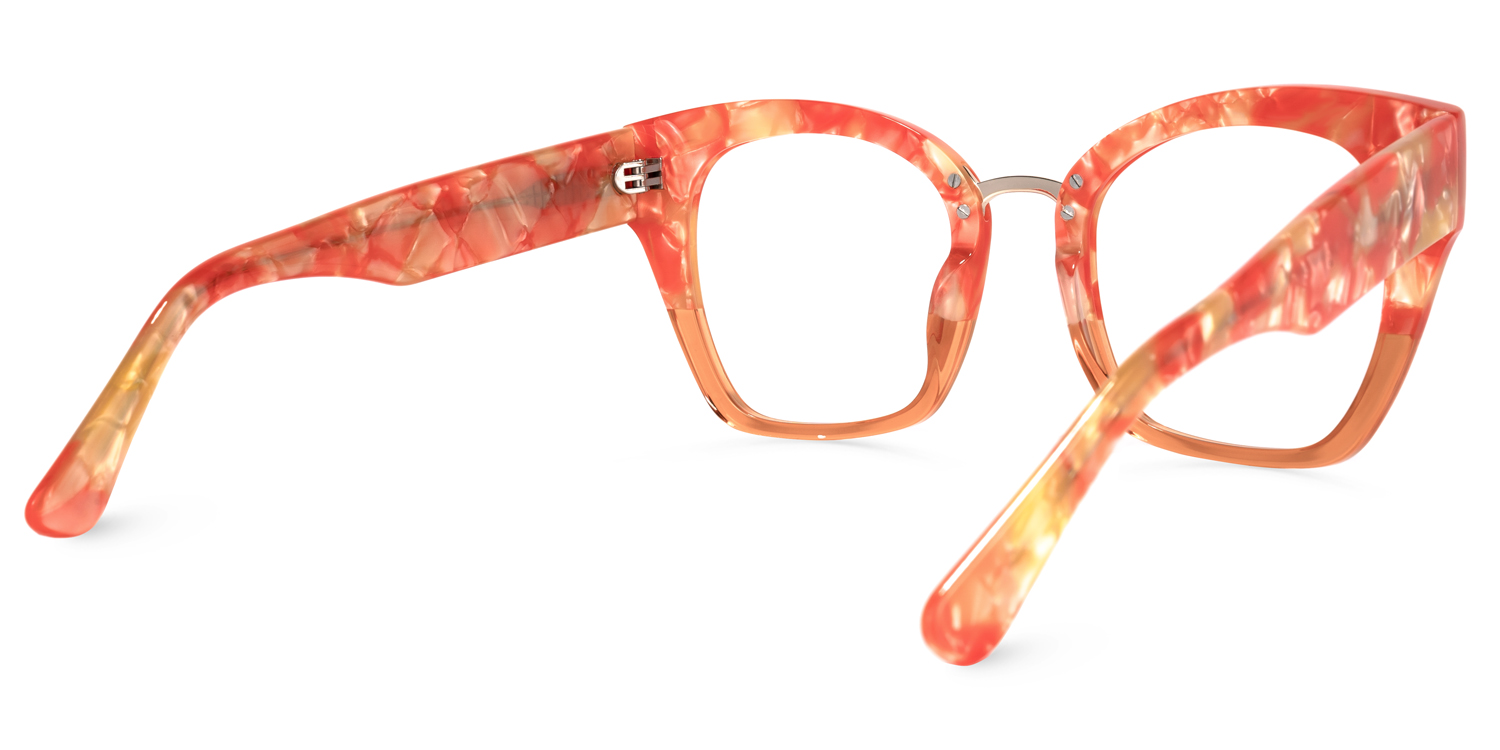 Denis Cat Eye Orange Glasses | ZEELOOL Canada4