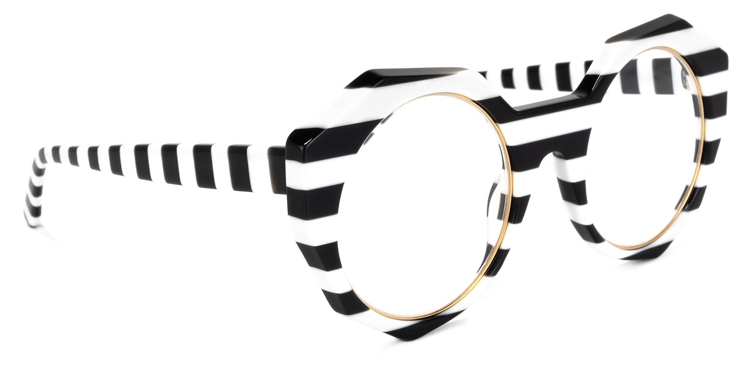 Bogar Geometric Black-White Glasses | ZEELOOL Canada2