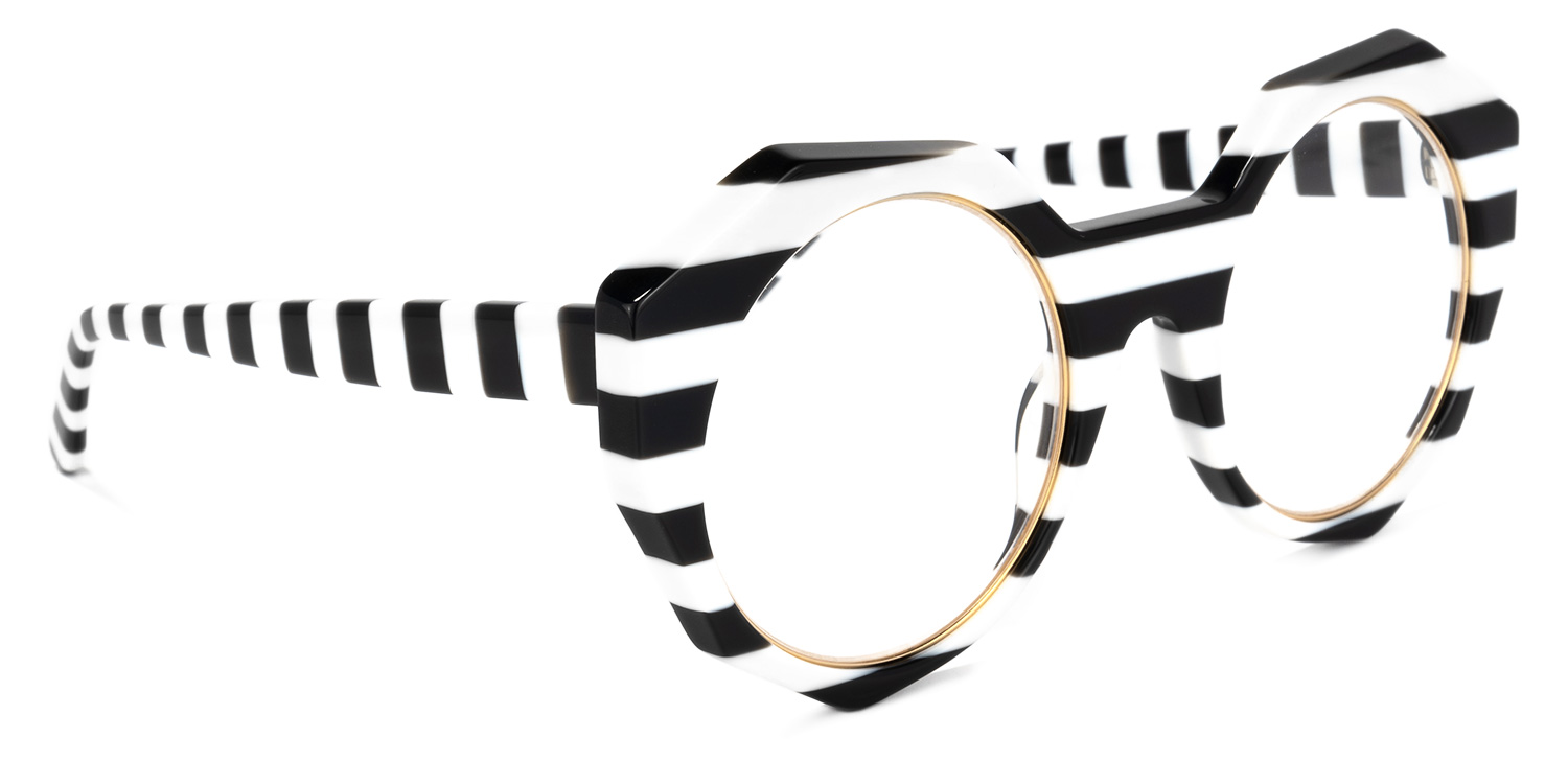 Bogar Geometric Black-White Glasses | ZEELOOL Canada2