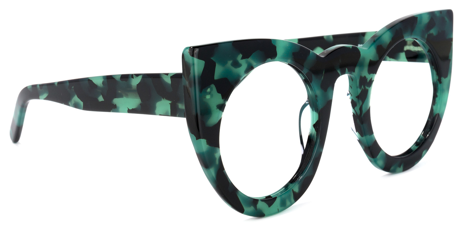 Ophelia Cateye Green-Floral Glasses | ZEELOOL Canada2