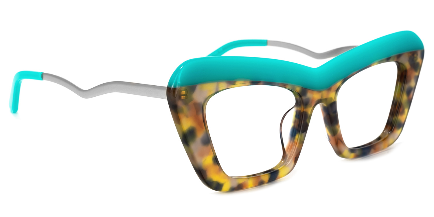 Notes Cateye Turquoise Glasses | ZEELOOL Canada2