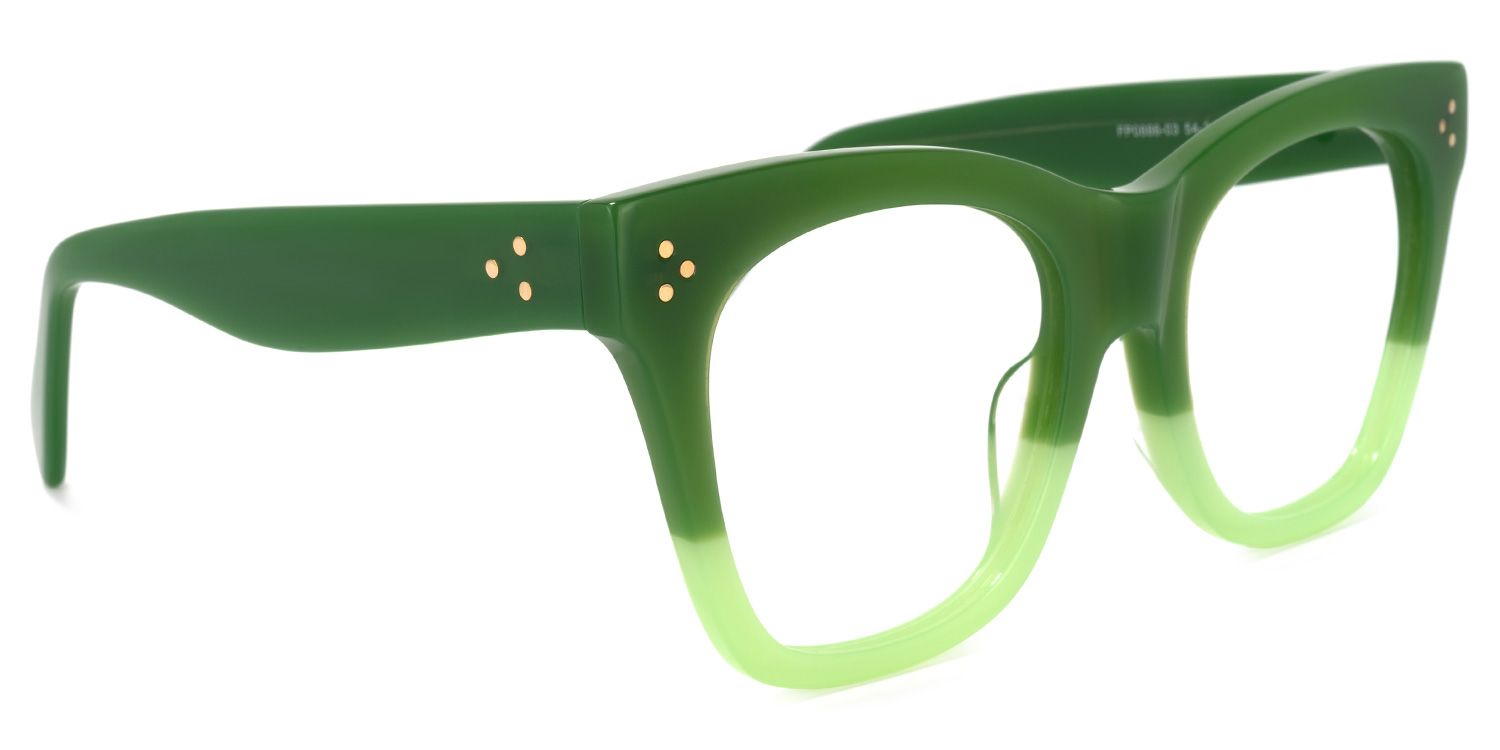 Tandy Rectangle Green Glasses | ZEELOOL Canada2