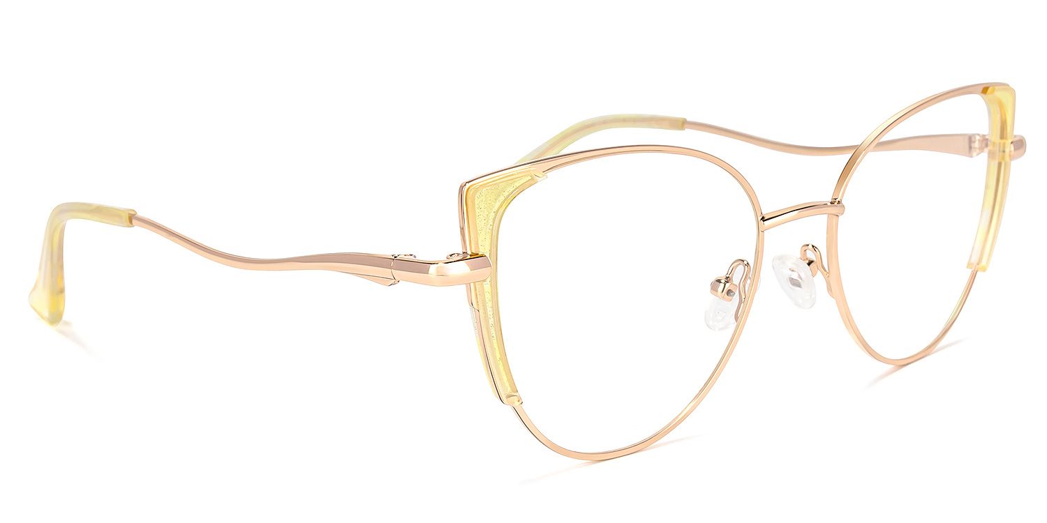 Hawraa Cateye Yellow Glasses | ZEELOOL Canada2