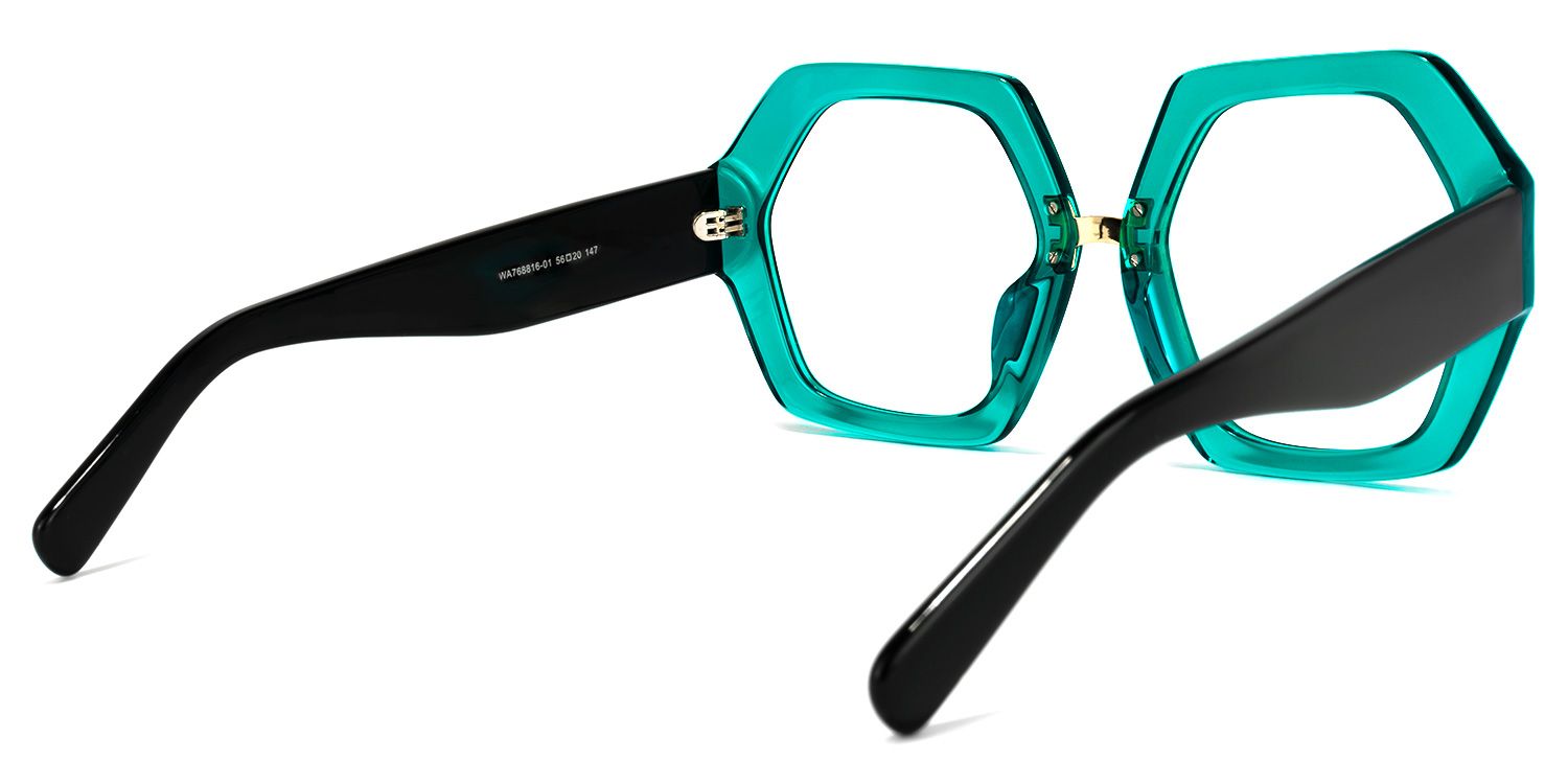 Otero Geometric Peacock-Blue Glasses | ZEELOOL Canada4