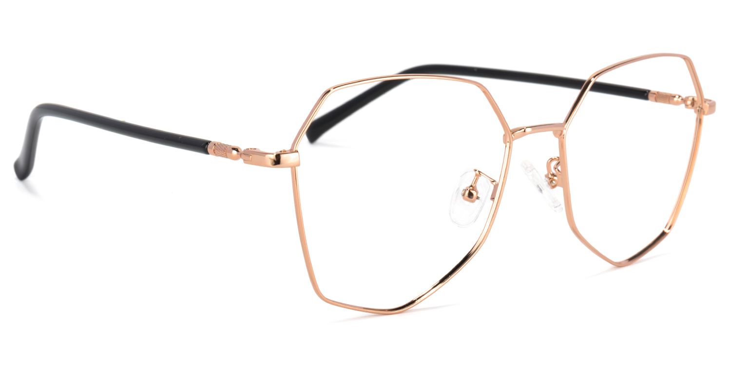 Bivins Geometric Gold Thin Frame Glasses | ZEELOOL Canada2