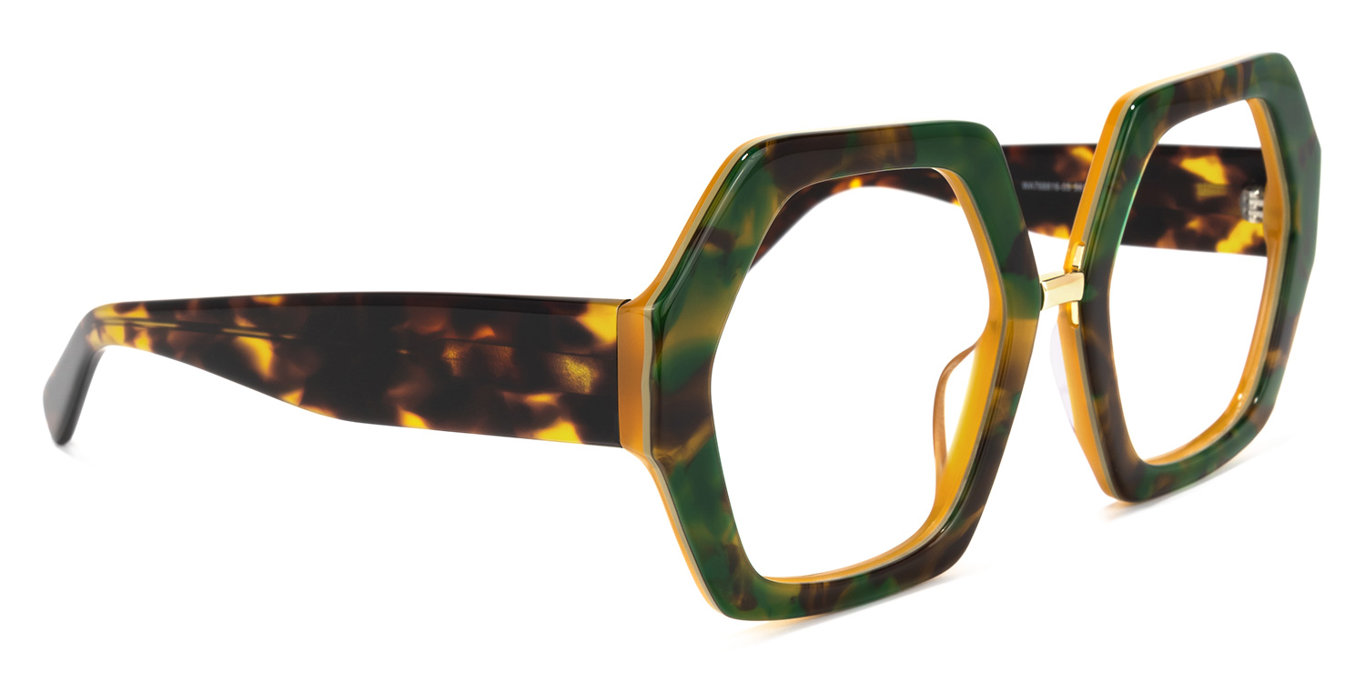 Otero Geometric Green-Floral Glasses | ZEELOOL Canada2