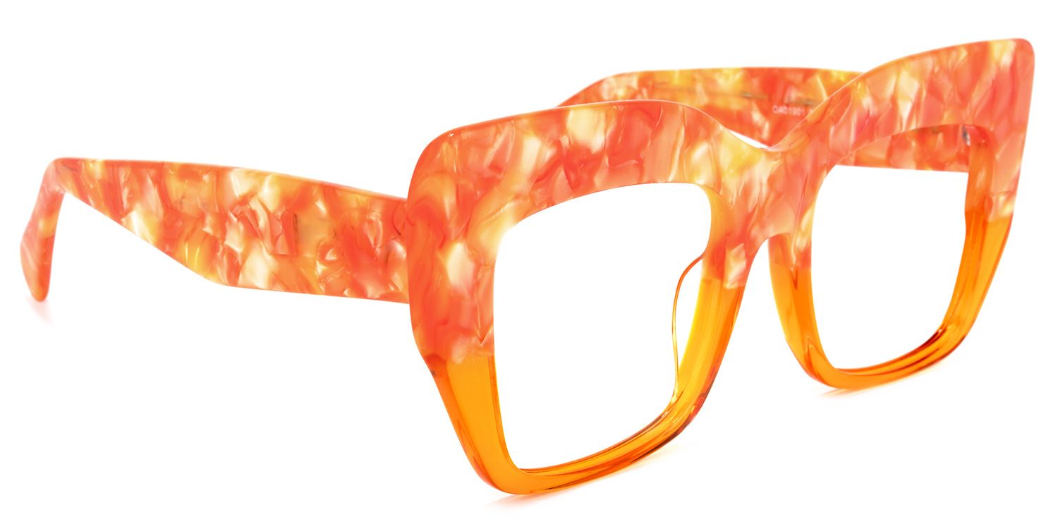 Charmaine Cat Eye Orange Glasses | ZEELOOL Canada2