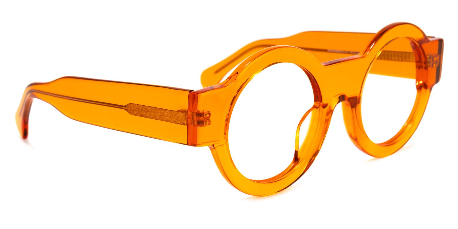 Hardnett Round Orange Glasses | ZEELOOL Canada2