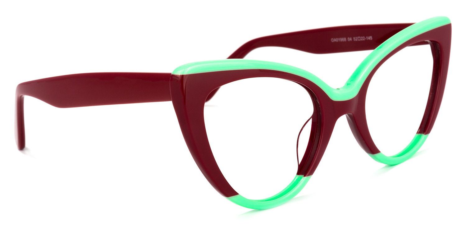 Claudette Cat Eye Burgundy Glasses | ZEELOOL Canada5