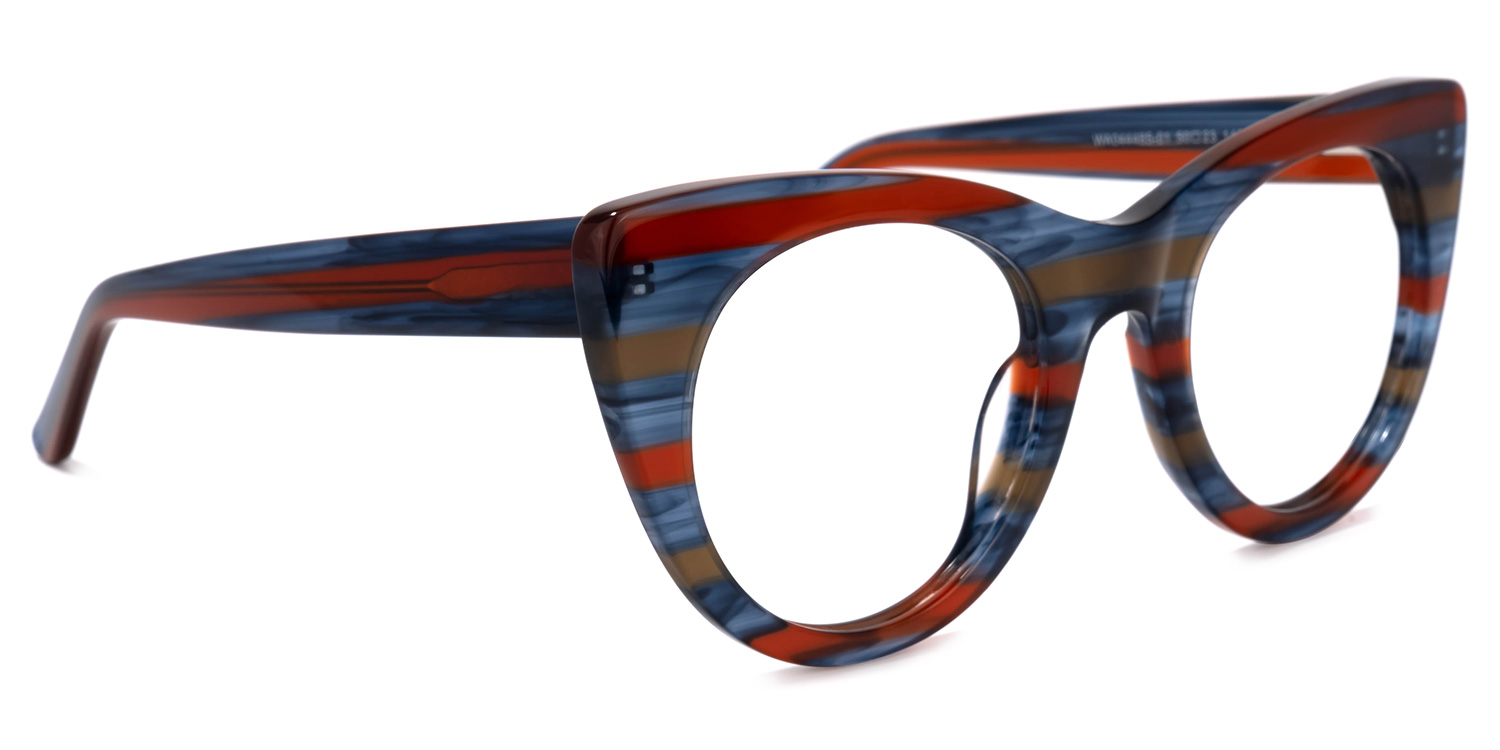 Aronia Cateye Blue-Red Glasses | ZEELOOL Canada2