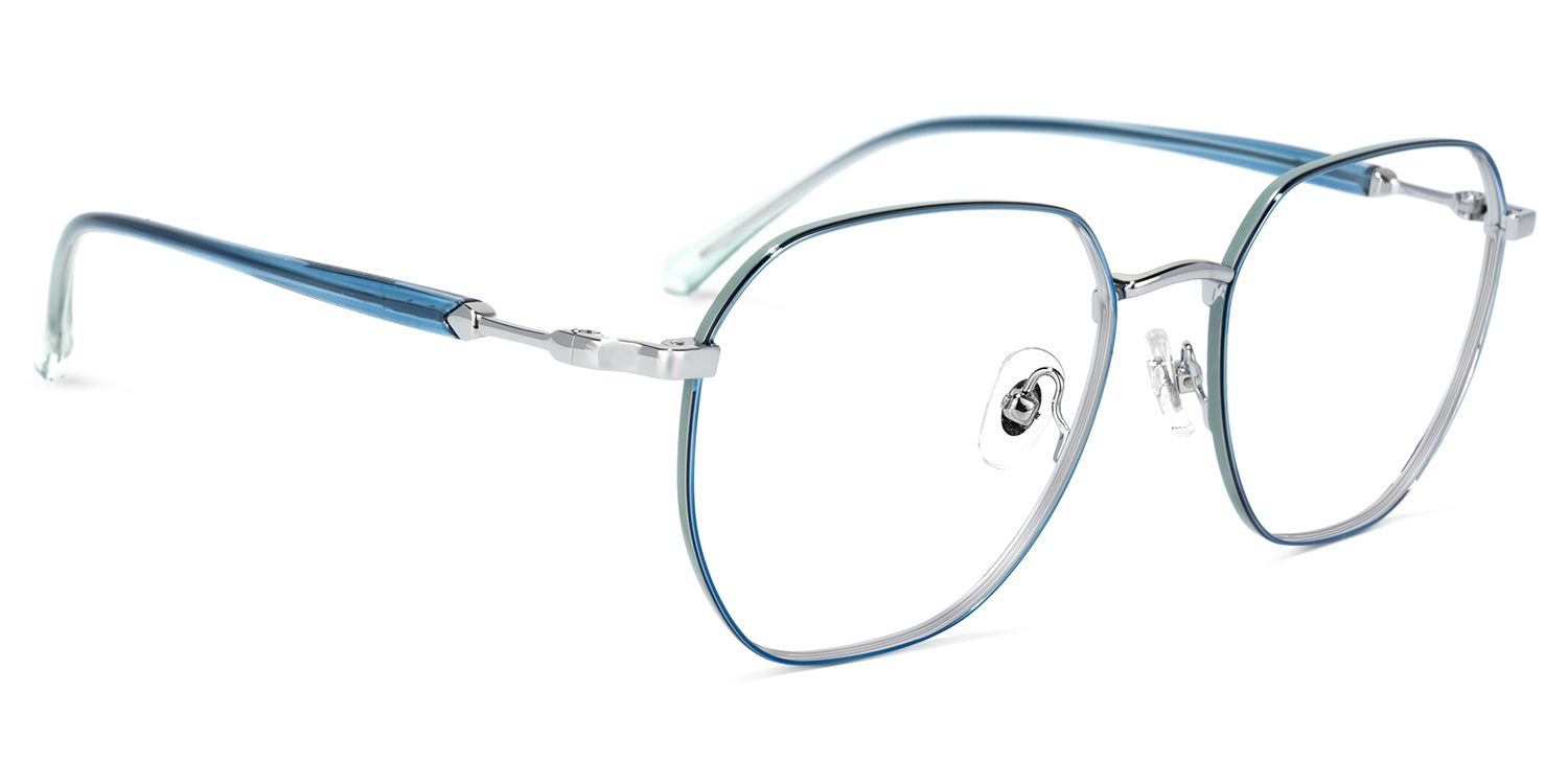 Veronica Geometric Blue Glasses | ZEELOOL Canada2
