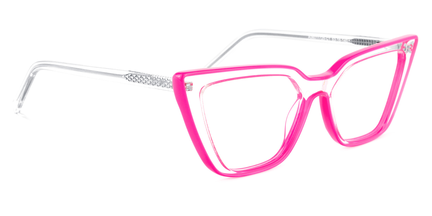 Yosef Eyeglasses, Cyber Bright Pink Cat Eye Frame Glasses3