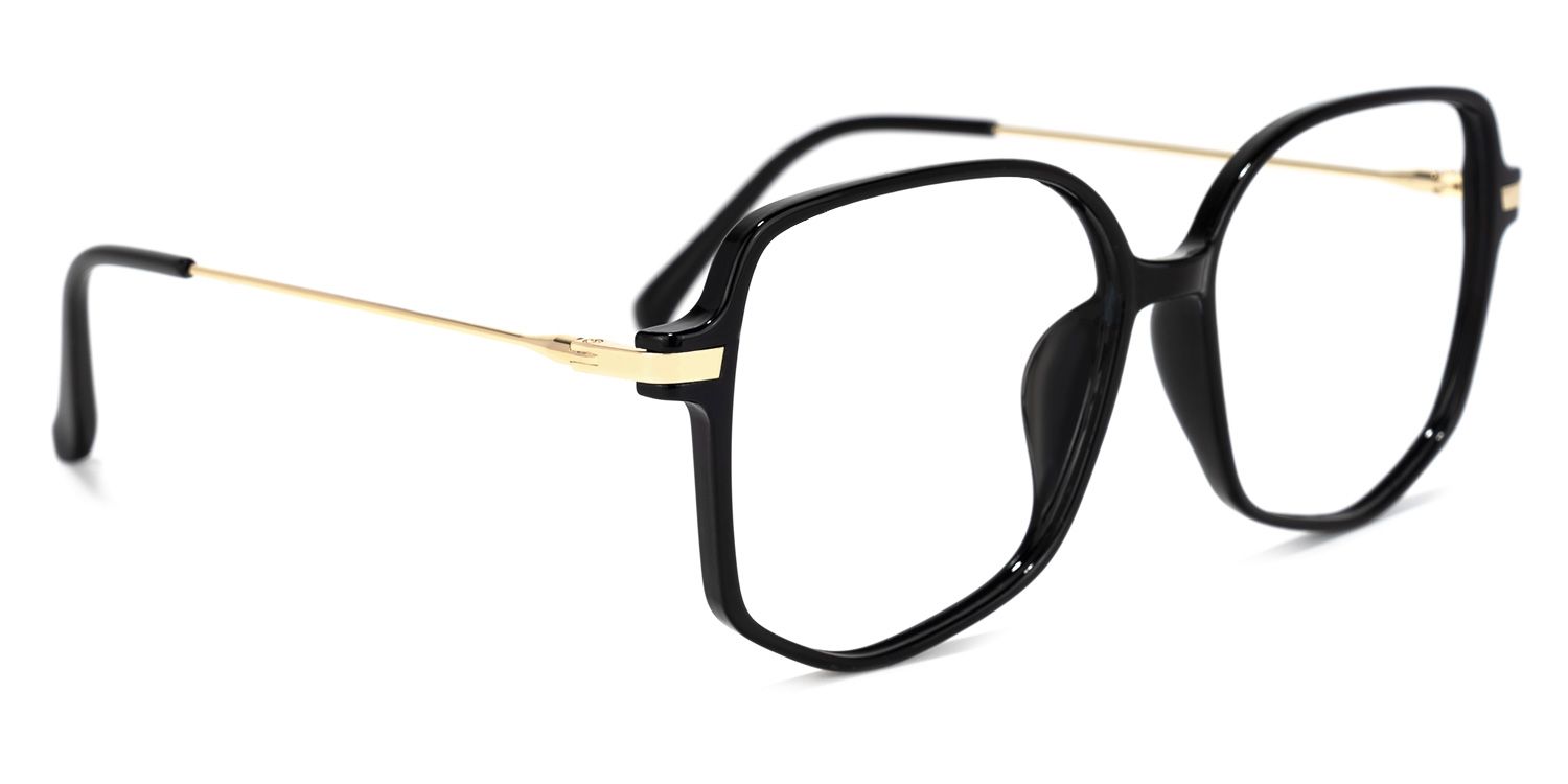 Payton Geometric Black Frame Glasses | ZEELOOL Canada2