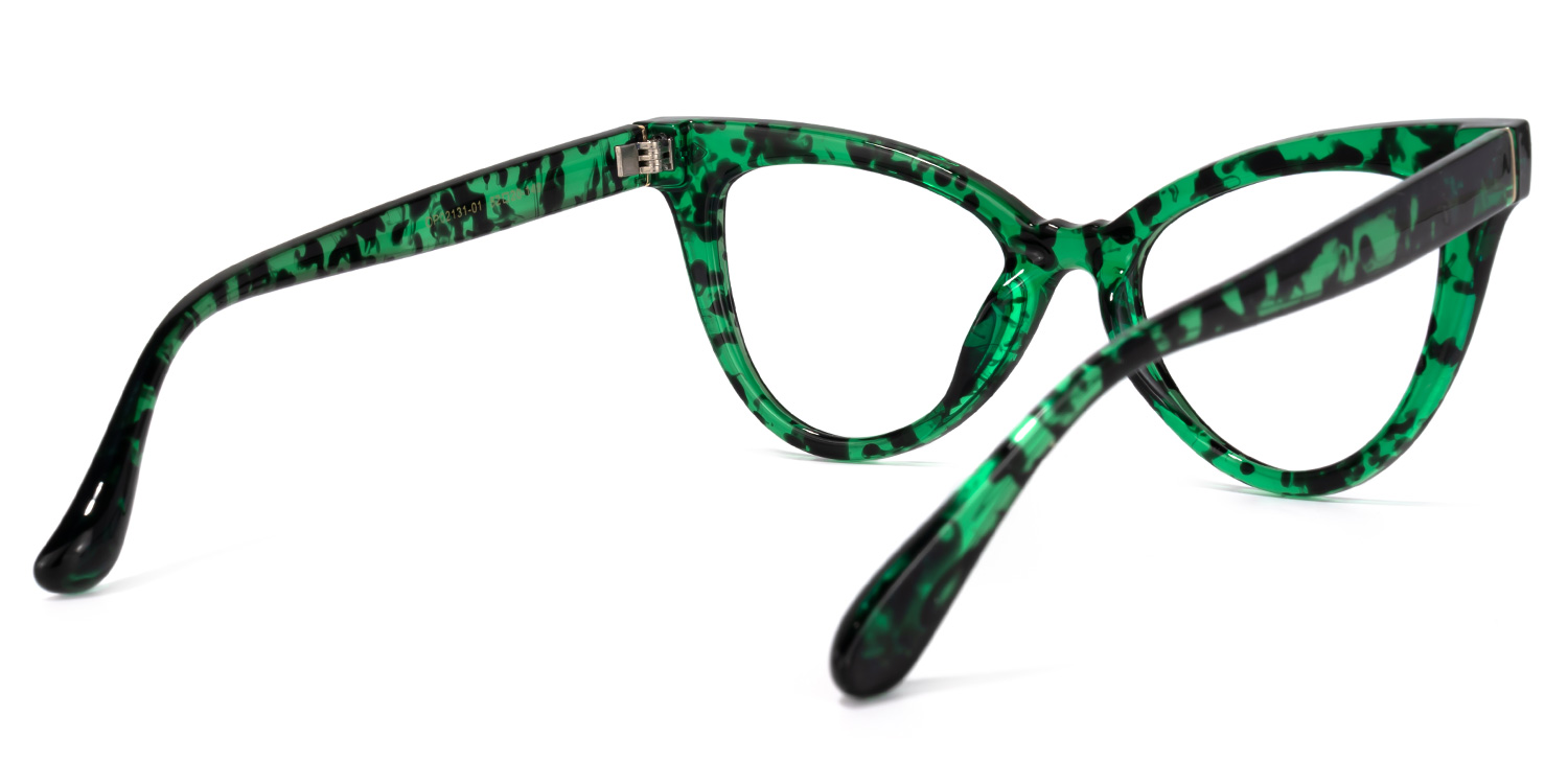 Colla Green-Floral Eyeglasses and Cat Eye Wide Frames3