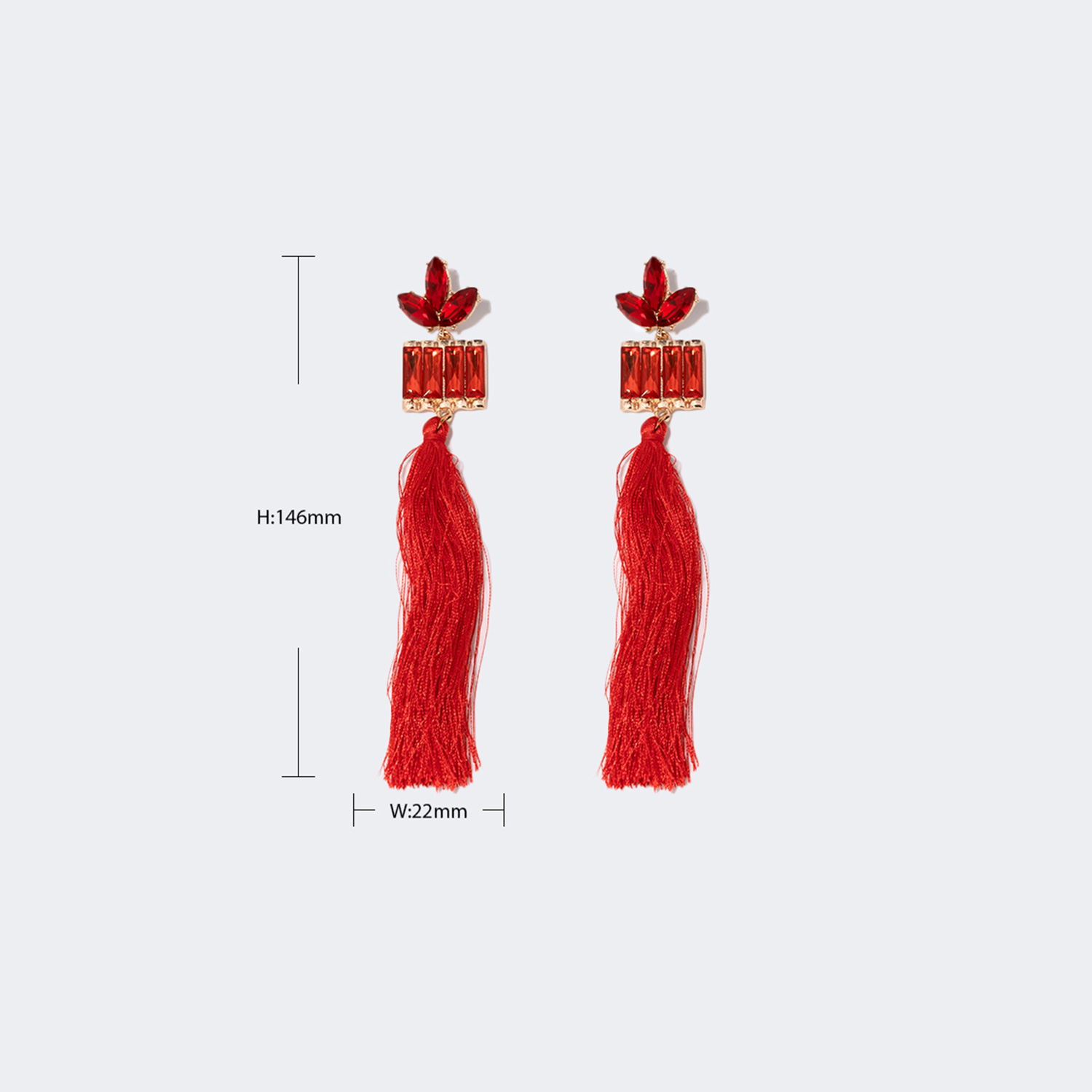 Stylish Long Tassels Red Earrings | ZEELOOL Canada2