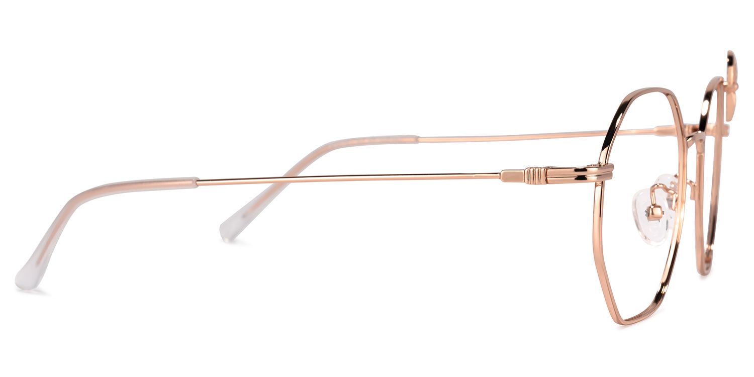 Kaitlyn Geometric Rose-Gold Thin Frame Glasses with Bow2