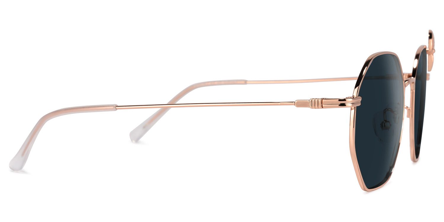 Kaitlyn Geometric Rose-Gold Sunglasses | ZEELOOL Canada2