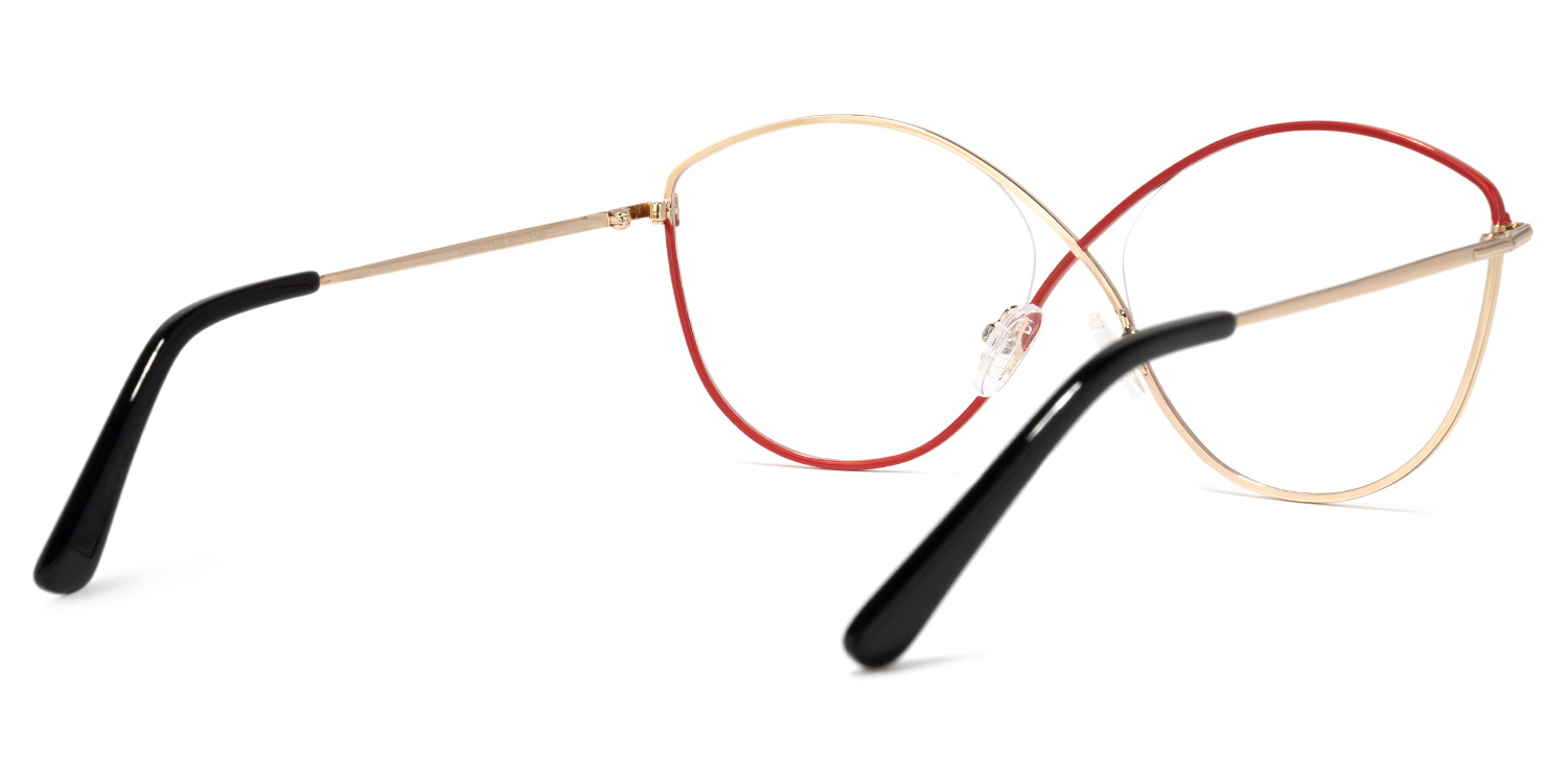 Garcia Geometric Red-Gold Glasses | ZEELOOL Canada3