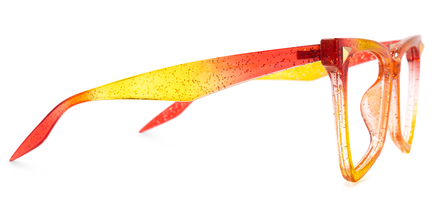 Cicely Geometrical Orange Eyeglasses2