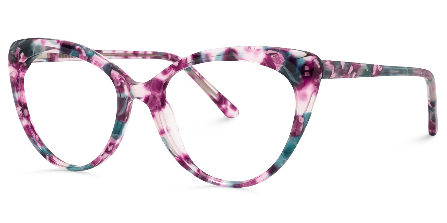 Cat Eye Purple Pattern Glasses | ZEELOOL Canada3