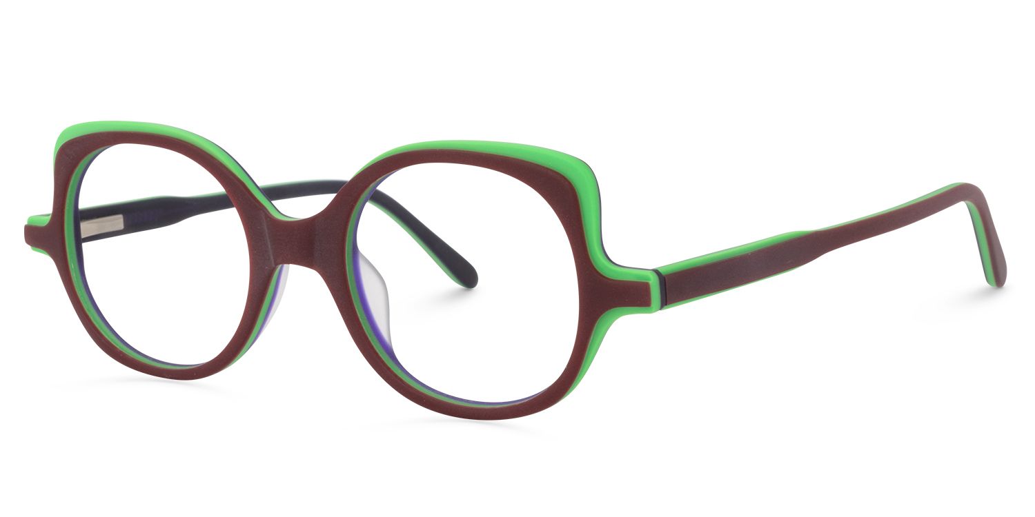 Round Dark-Red Glasses | ZEELOOL Canada2