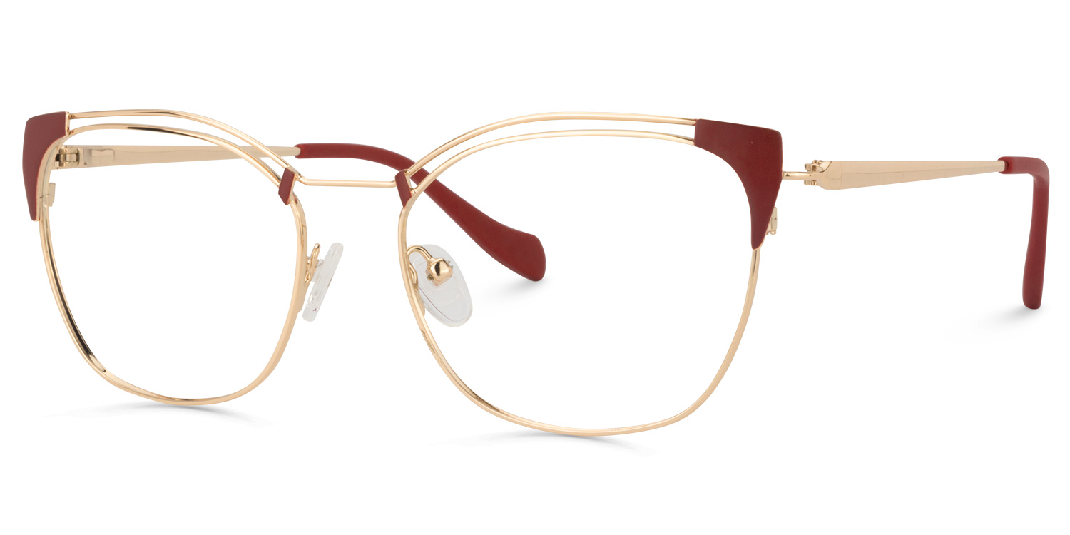 Square Dark-Red Glasses | ZEELOOL Canada2