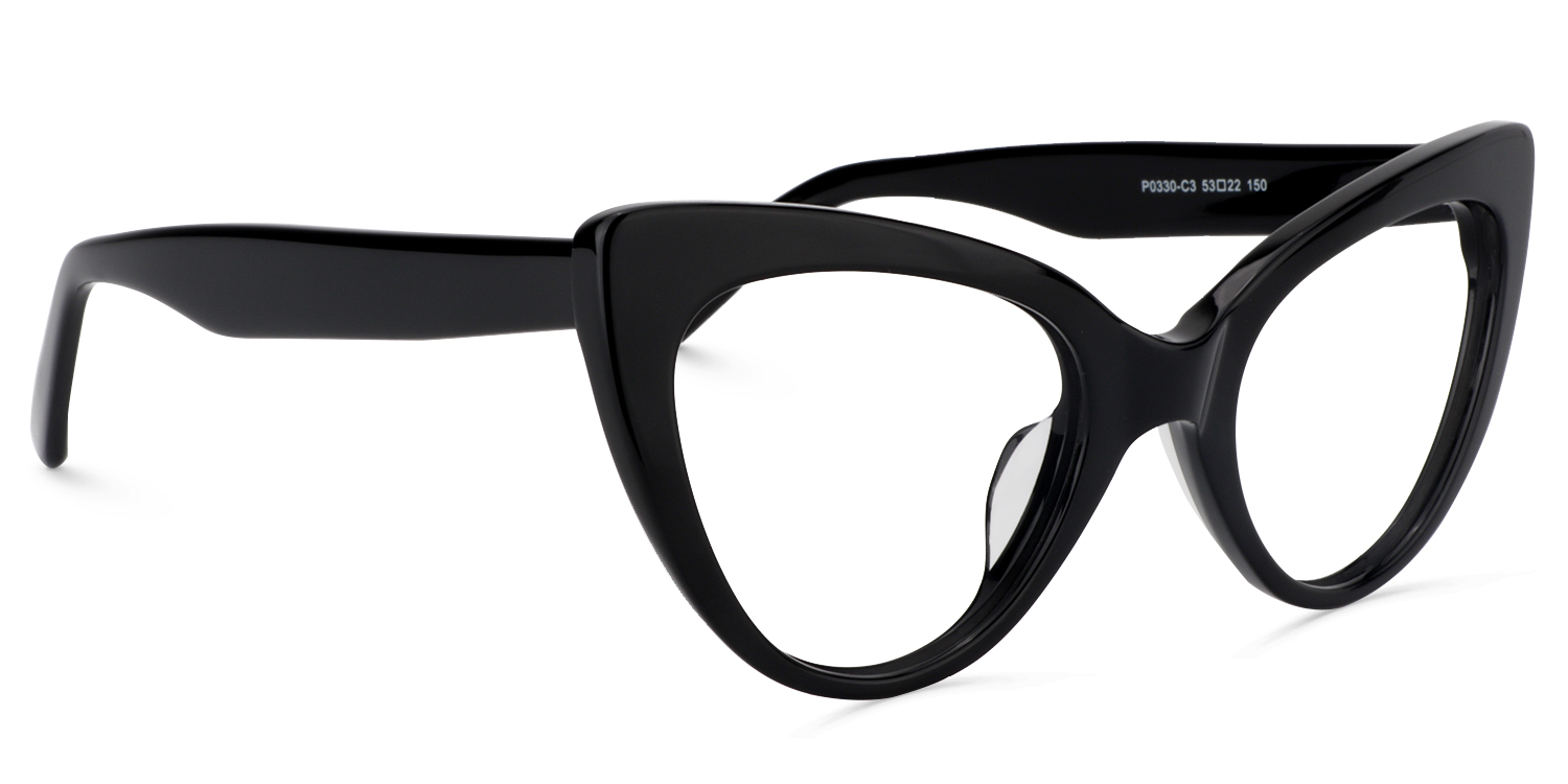Claudette Cat Eye Pure Black Frame Glasses | ZEELOOL Canada2