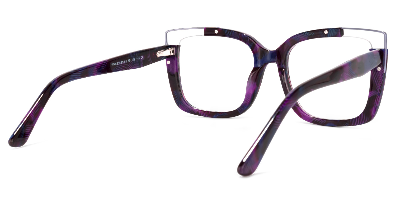 Dortch Square Purple-Floral Frame Glasses | ZEELOOL Canada3