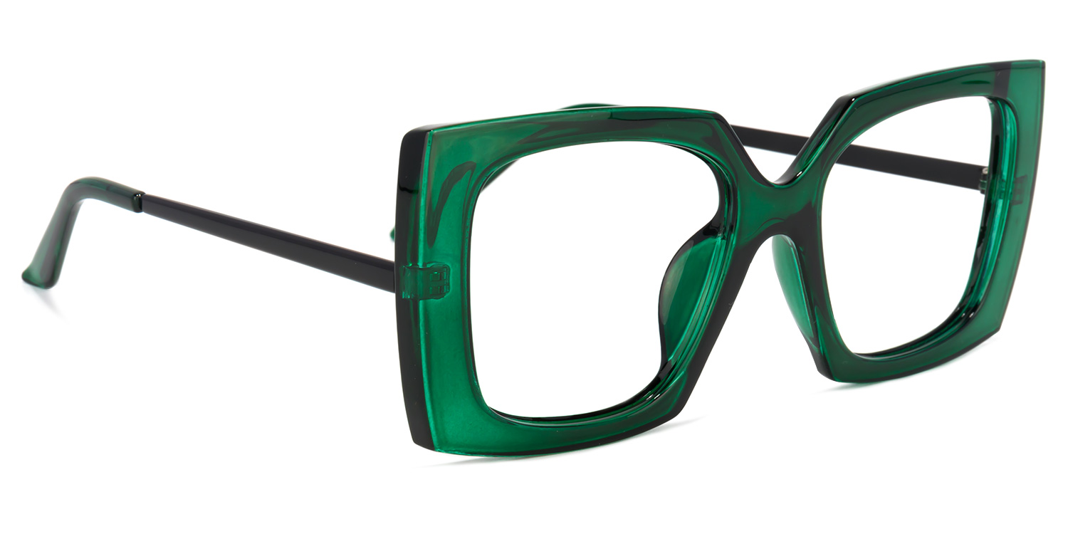 Landen Square Dark-Green Glasses | ZEELOOL Canada3
