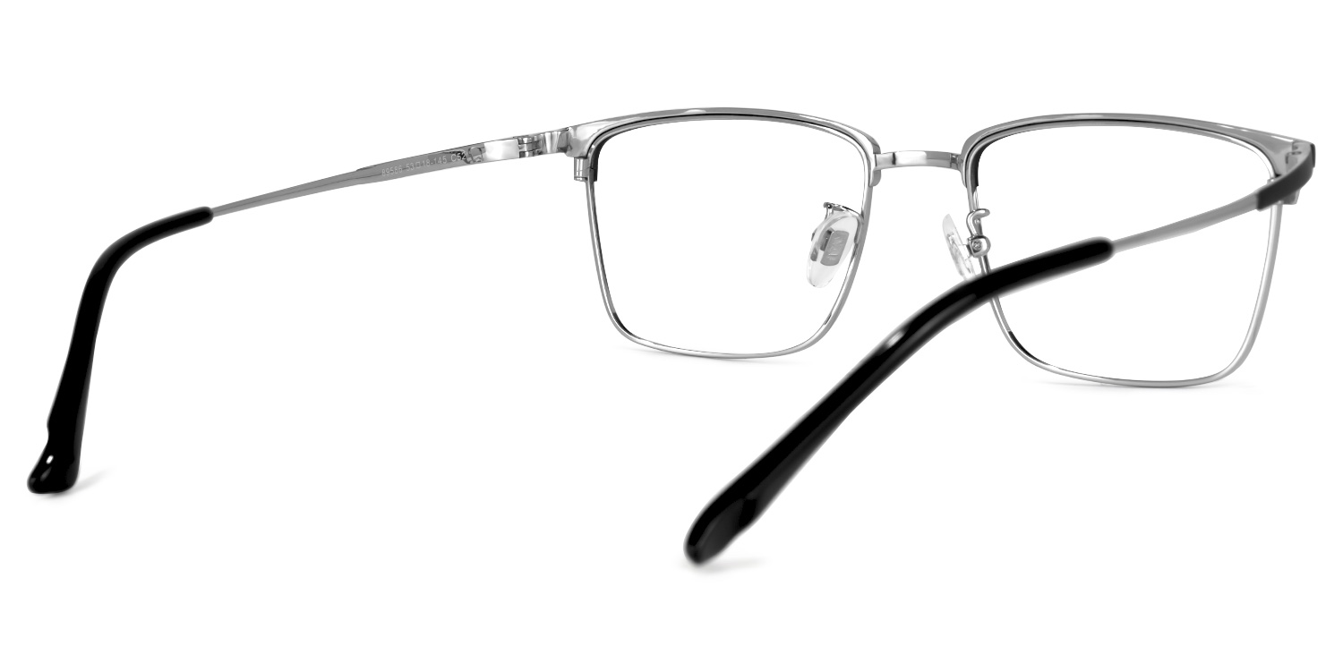 Suella Square Black-Silver Glasses | ZEELOOL Canada3