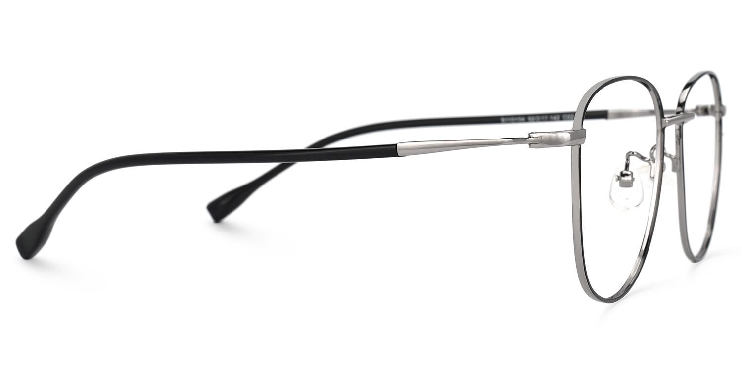Navedo Square Black-Silver Glasses | ZEELOOL Canada2