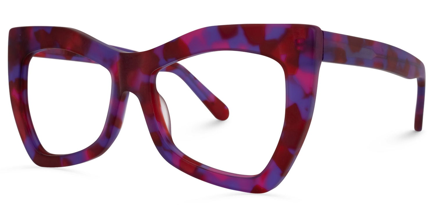 Bernita Geometric Red-Purple Glasses | ZEELOOL Canada1