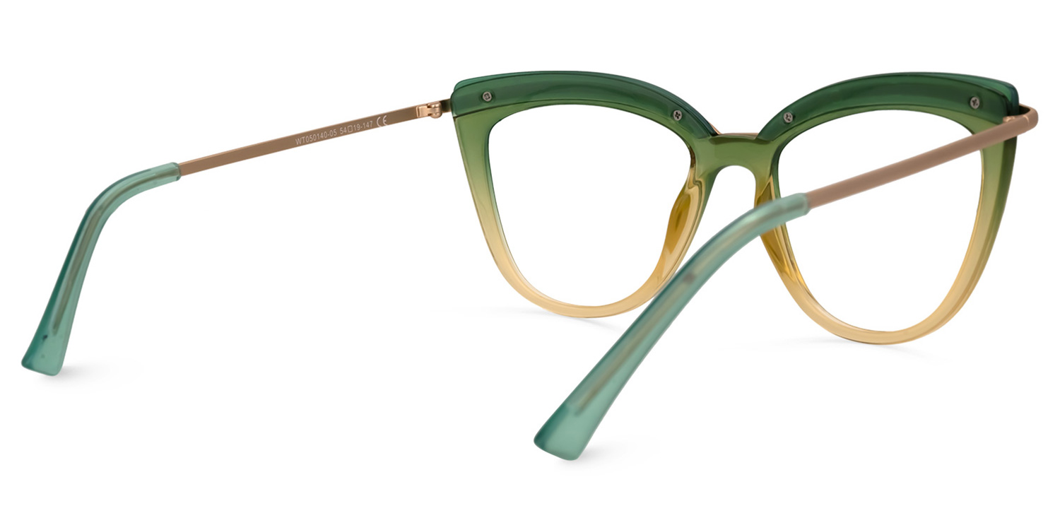 Wasiq Cateye Green Glasses3